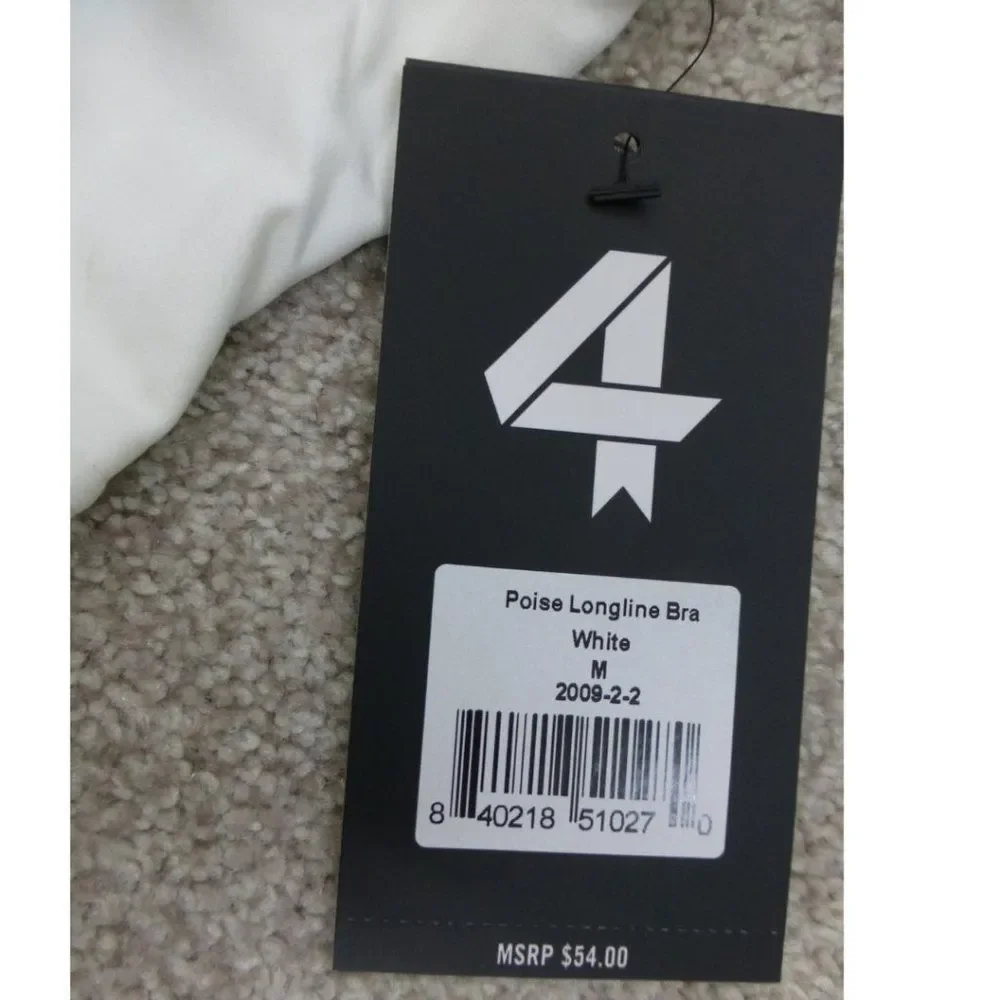 NWT Fourlaps Poise Longline Bra White